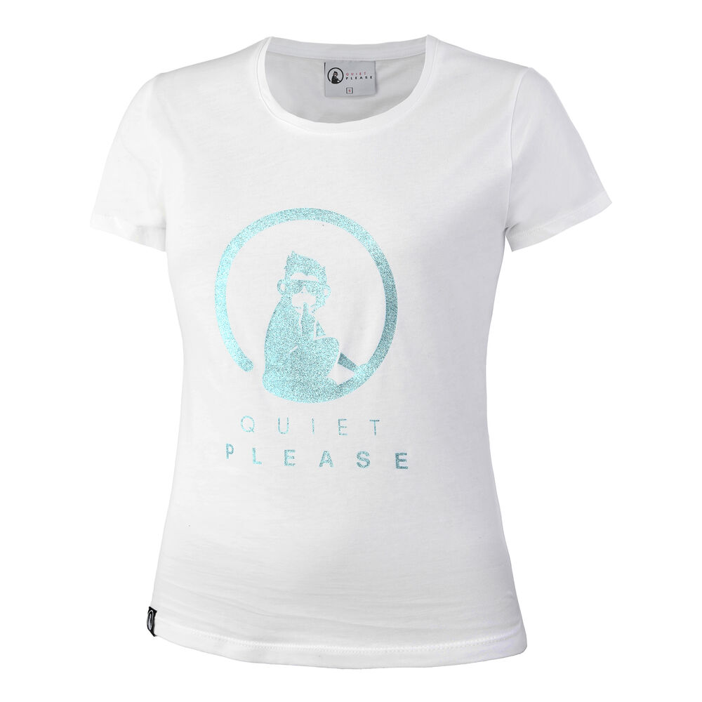 Quiet Please Baseline Logo Glitter T-Shirt Women grey, size: S