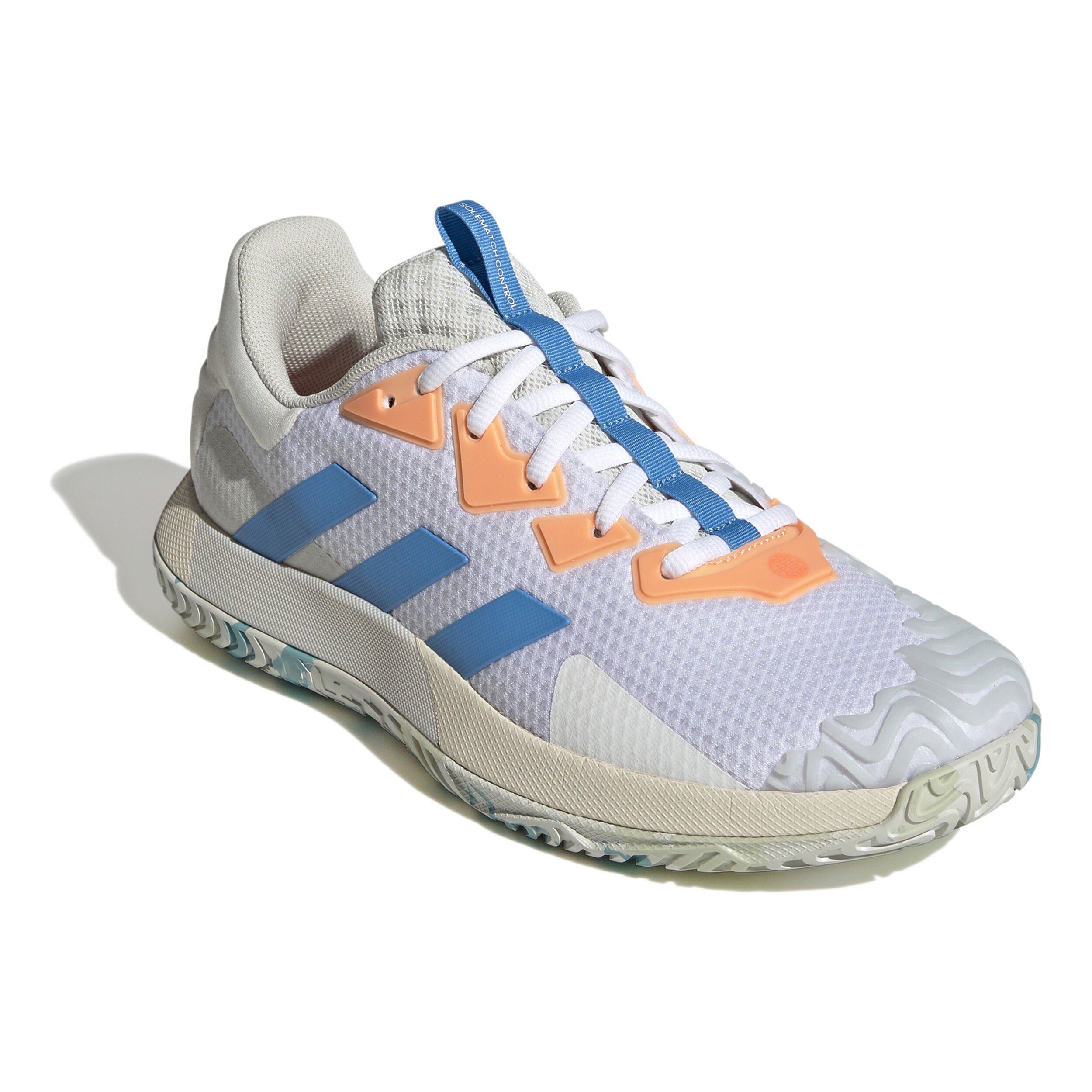 buy adidas SoleMatch Control All Court Shoe Men White, Blue online  Tennis-Point