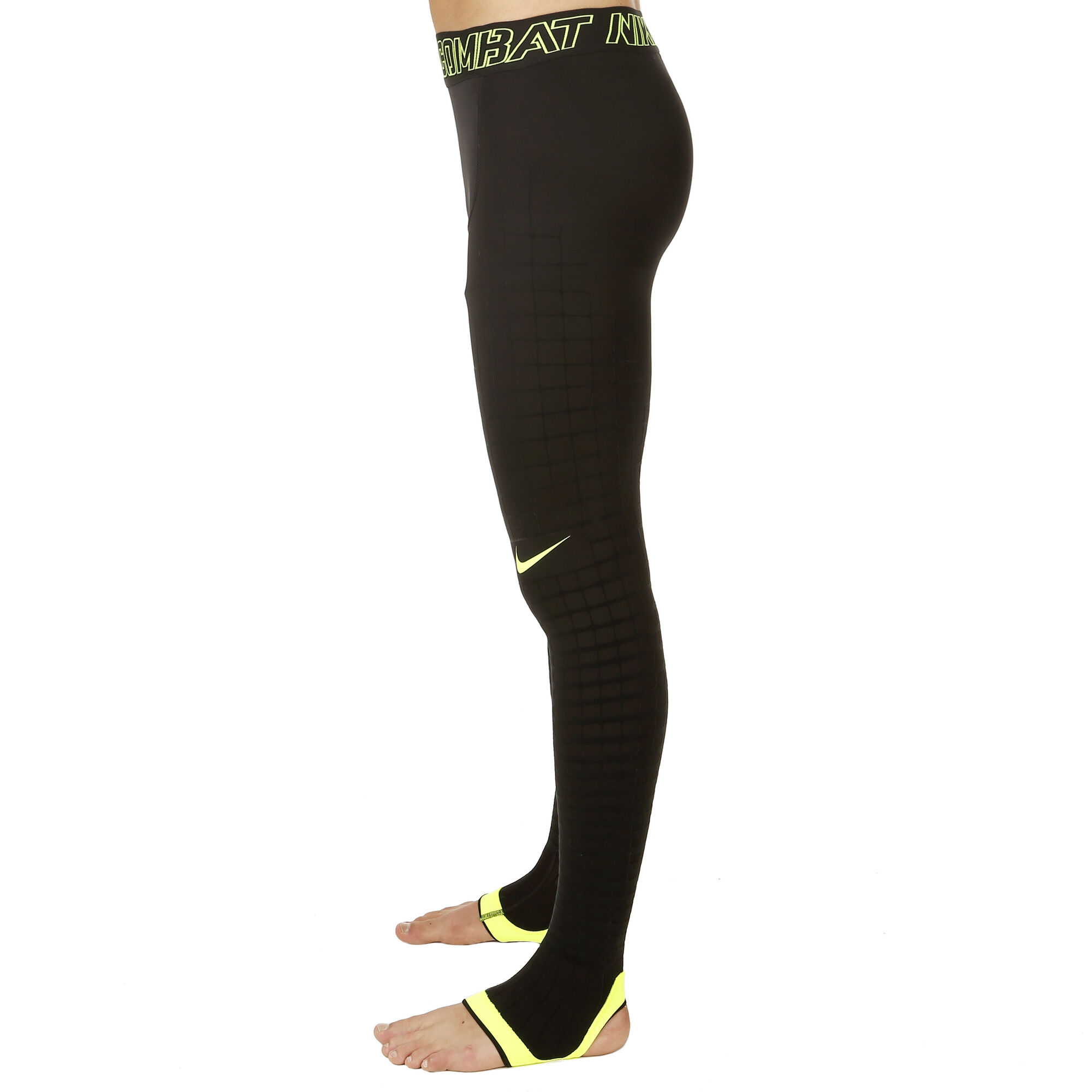 Pro Dry Fit Combat Recovery Hyper Running Pants Men - Black, Neon Yellow
