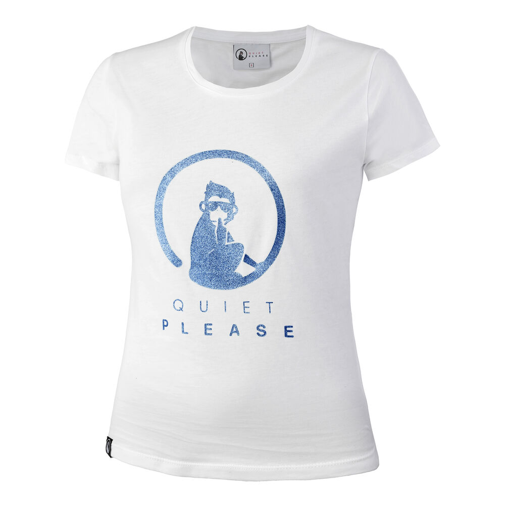 Quiet Please Baseline Logo Glitter T-Shirt Women white, size: XL