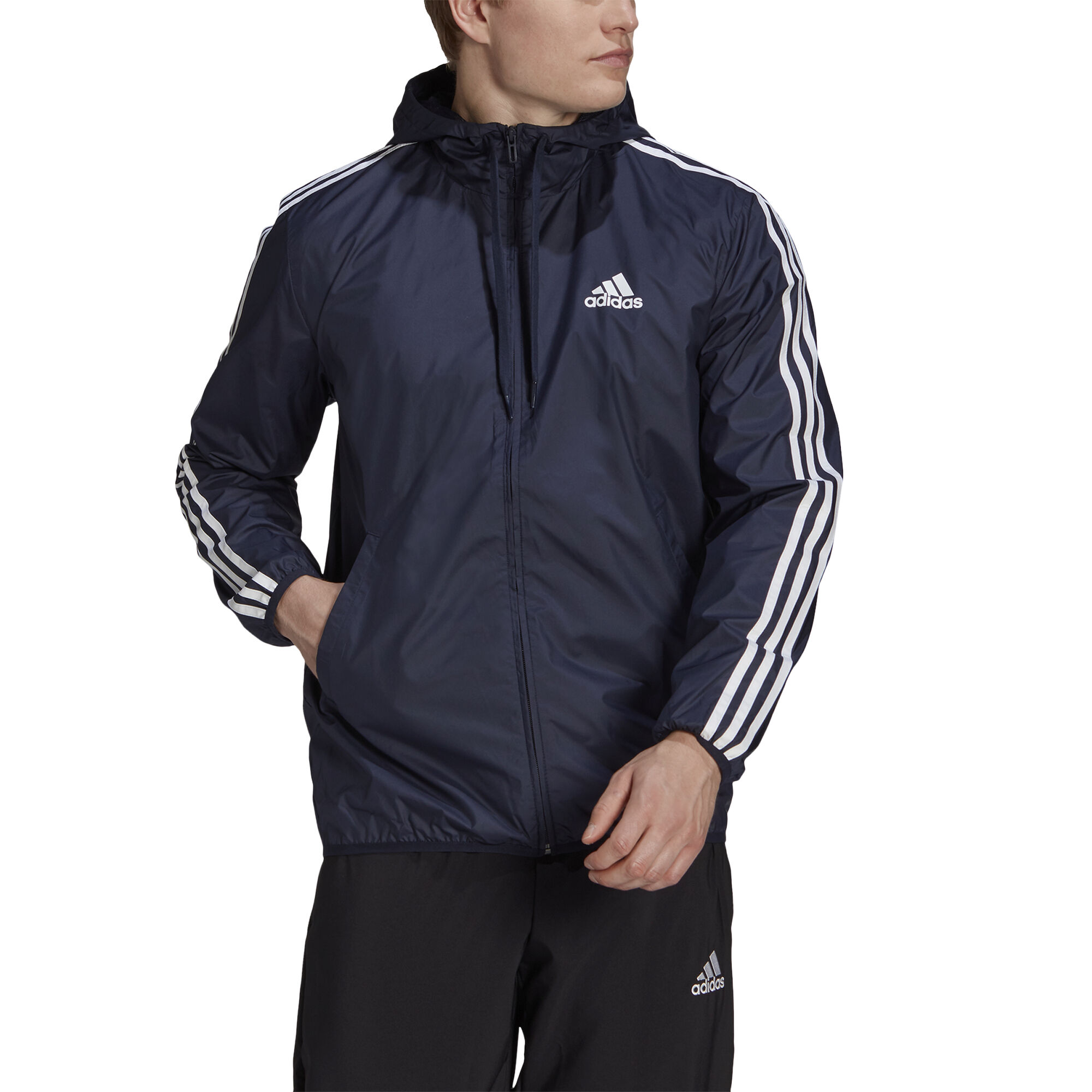 Buy adidas 3-Stripes Woven Training Jacket Men Dark Blue, White online ...