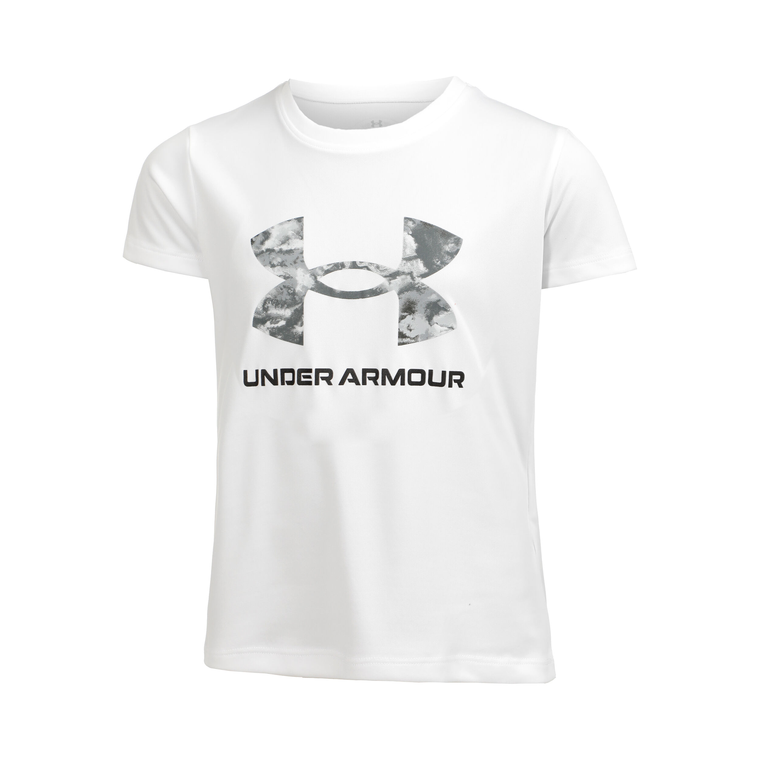 Buy Under Armour Tech Print Big Logo T-Shirt Girls White, Black