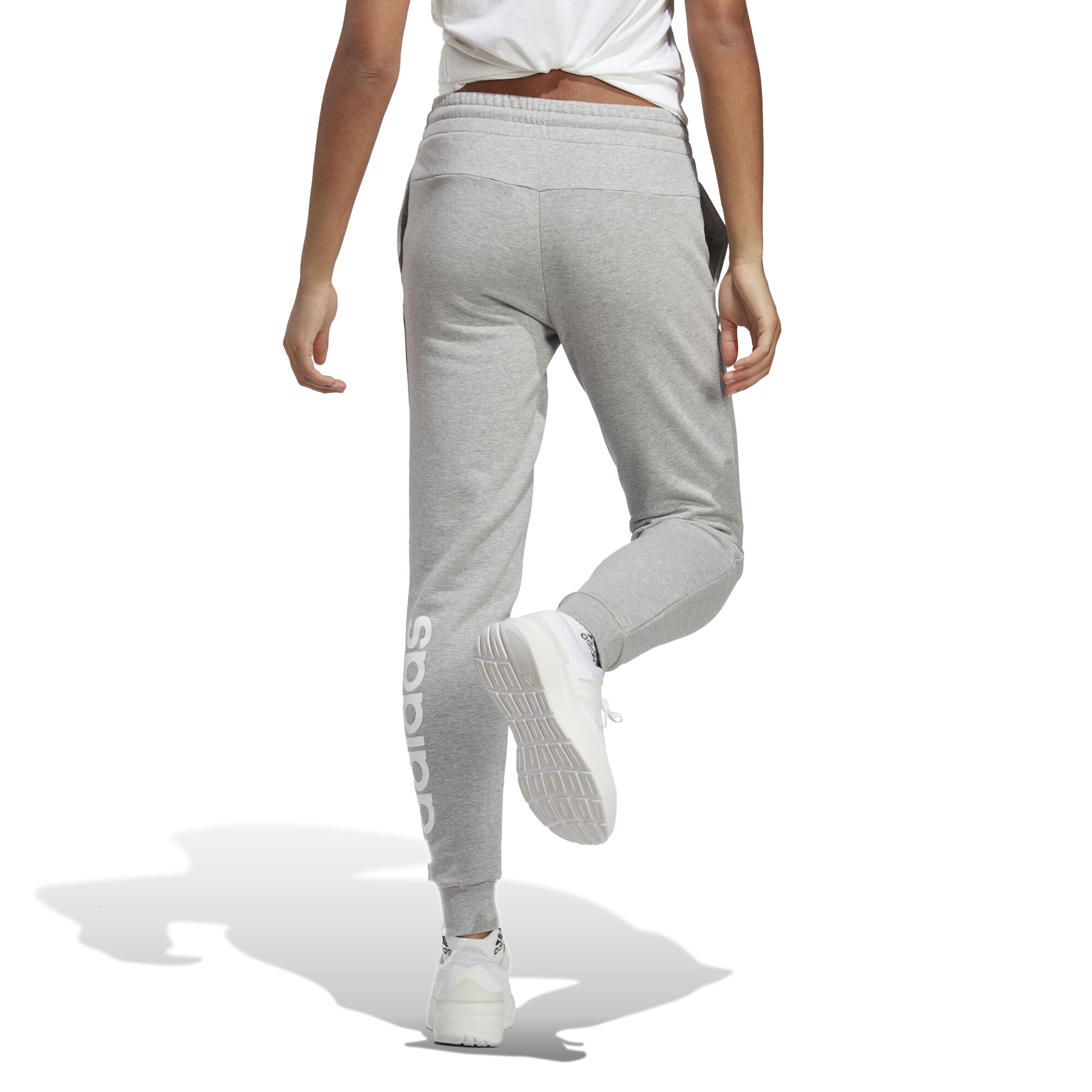 Buy adidas Essentials Linear French Terry Cuffed Training Pants Women  Lightgrey, White online
